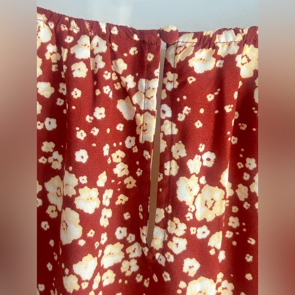 LC Lauren Conrad Red Ruffled Puff Sleeve Blouse - Picture 6 of 8